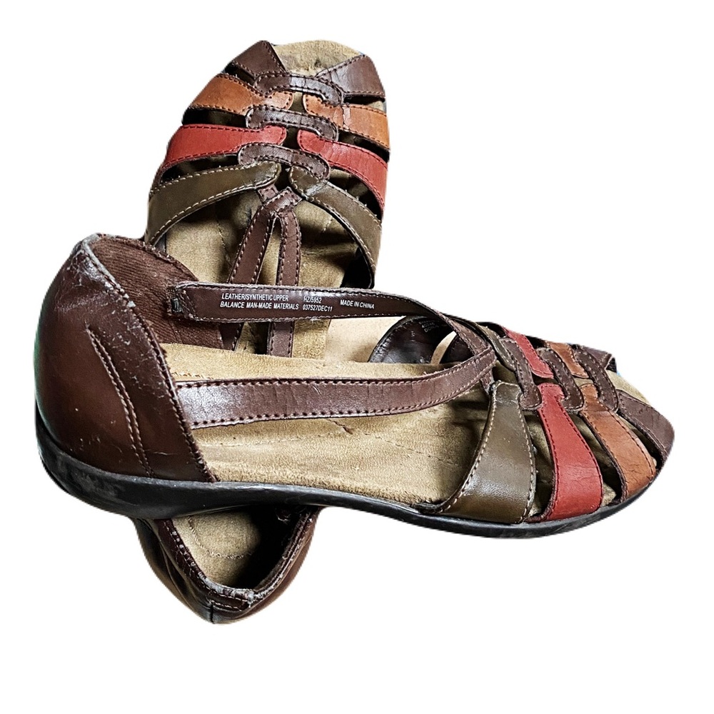 Thom McAn Braided Leather Woven Sandals